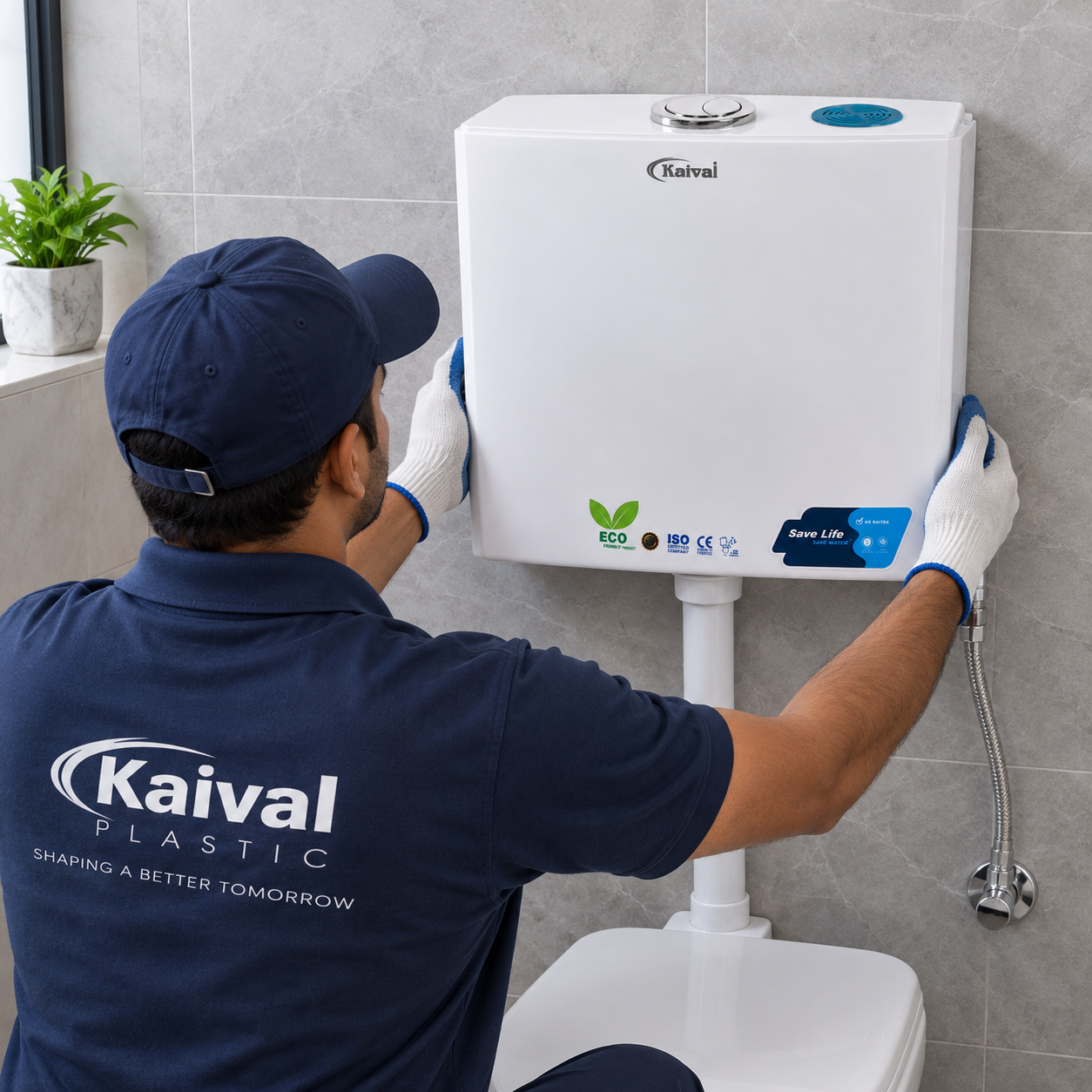 Kaival Plastic Flush Tank with Dual Flush Button - Image 2